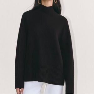 NEW NWT Everlane The Cashmere Oversized Turtleneck black sweater size XXS